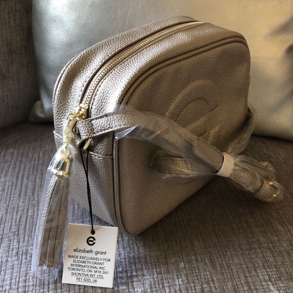 Elizabeth Grant Metallic Crossbody Bag in Gold - Picture 2 of 10
